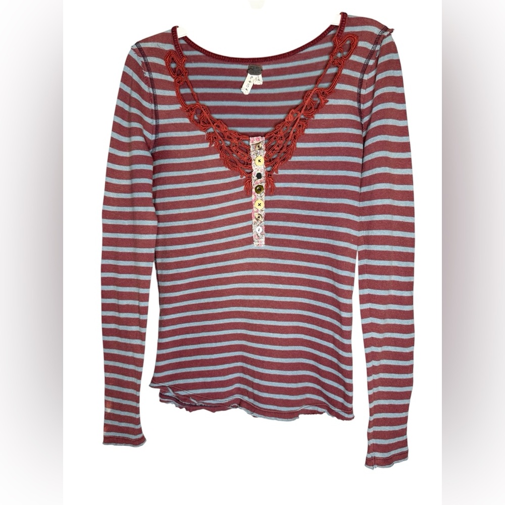 We the Free striped Henley top size small